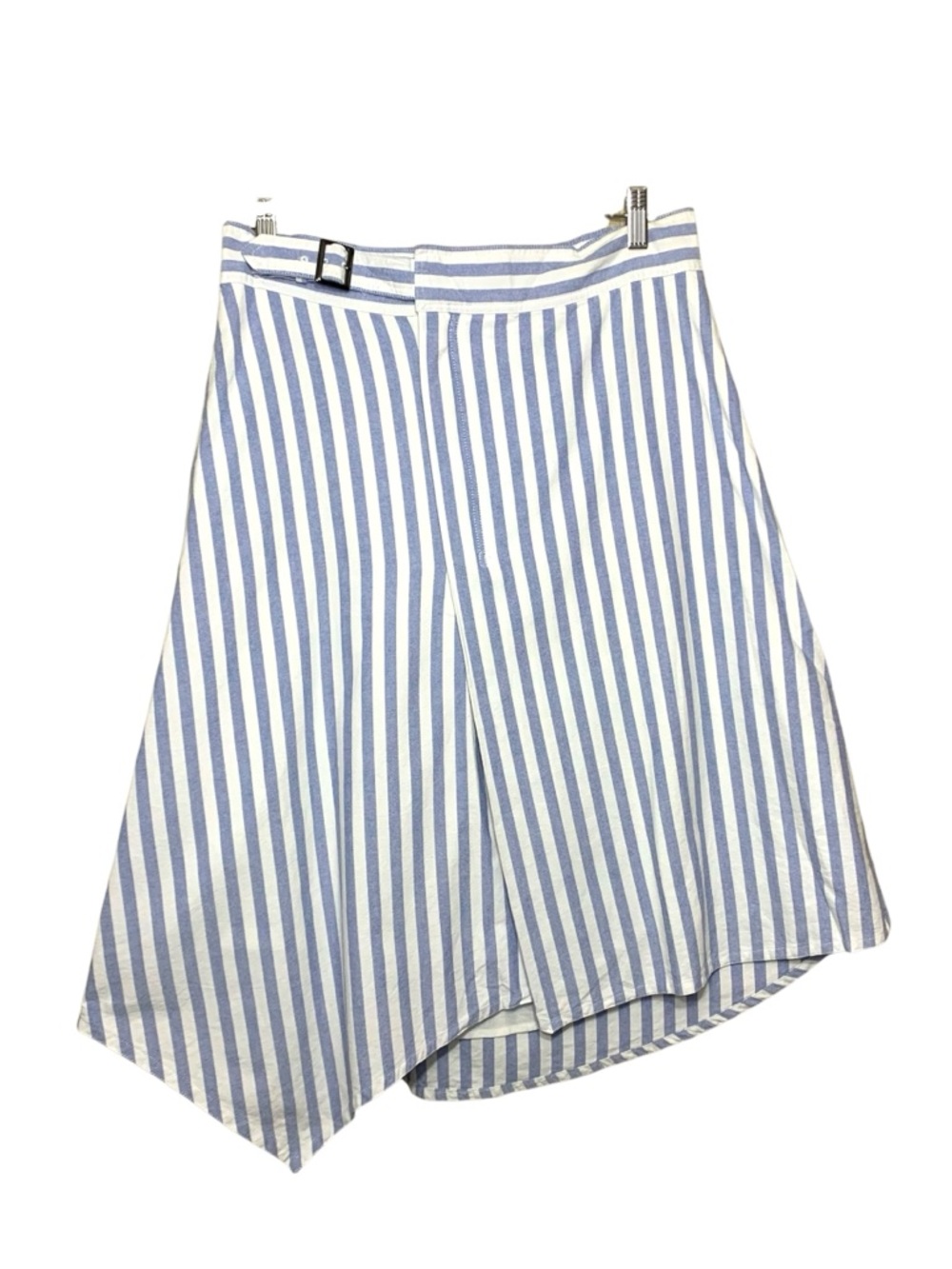 Alexander Jordan Striped Blue White A-Line Skirt Sz M Cotton Coastal Minimalist